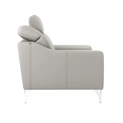 Canapé cuir têtières relevables Ben - Blanc - Grand 2 places