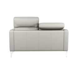 Canapé cuir têtières relevables Ben - Blanc - Grand 2 places