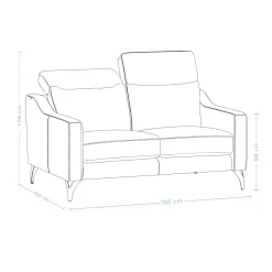 Canapé cuir têtières relevables Ben - Blanc - Grand 2 places