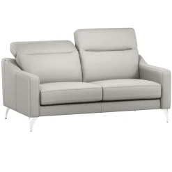 Canapé cuir têtières relevables Ben - Blanc - 3 places