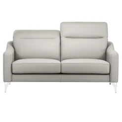 Canapé cuir têtières relevables Ben - Blanc - 3 places