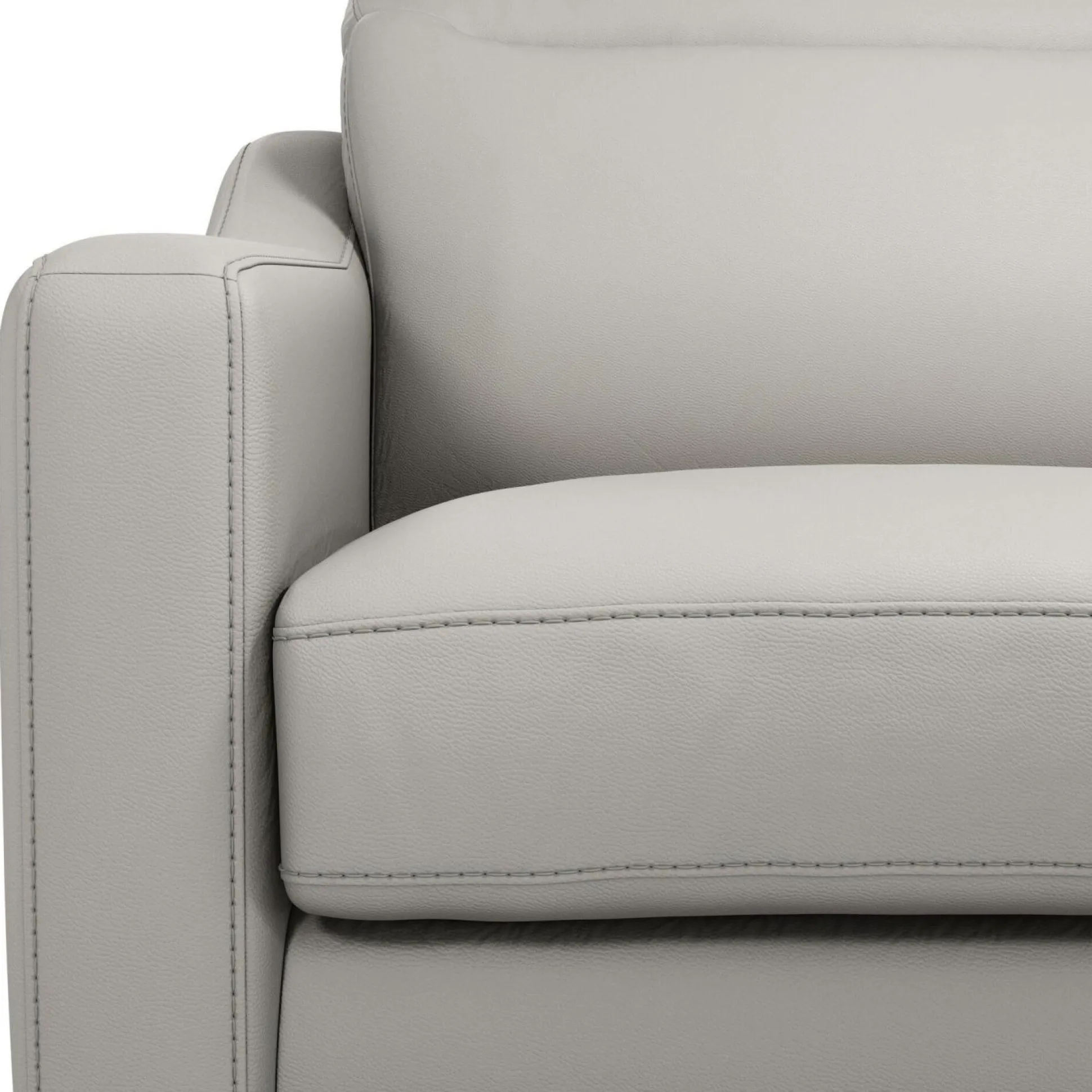 Canapé cuir têtières relevables Ben - Blanc - 3 places