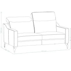 Canapé cuir têtières relevables Ben - Blanc - 3 places