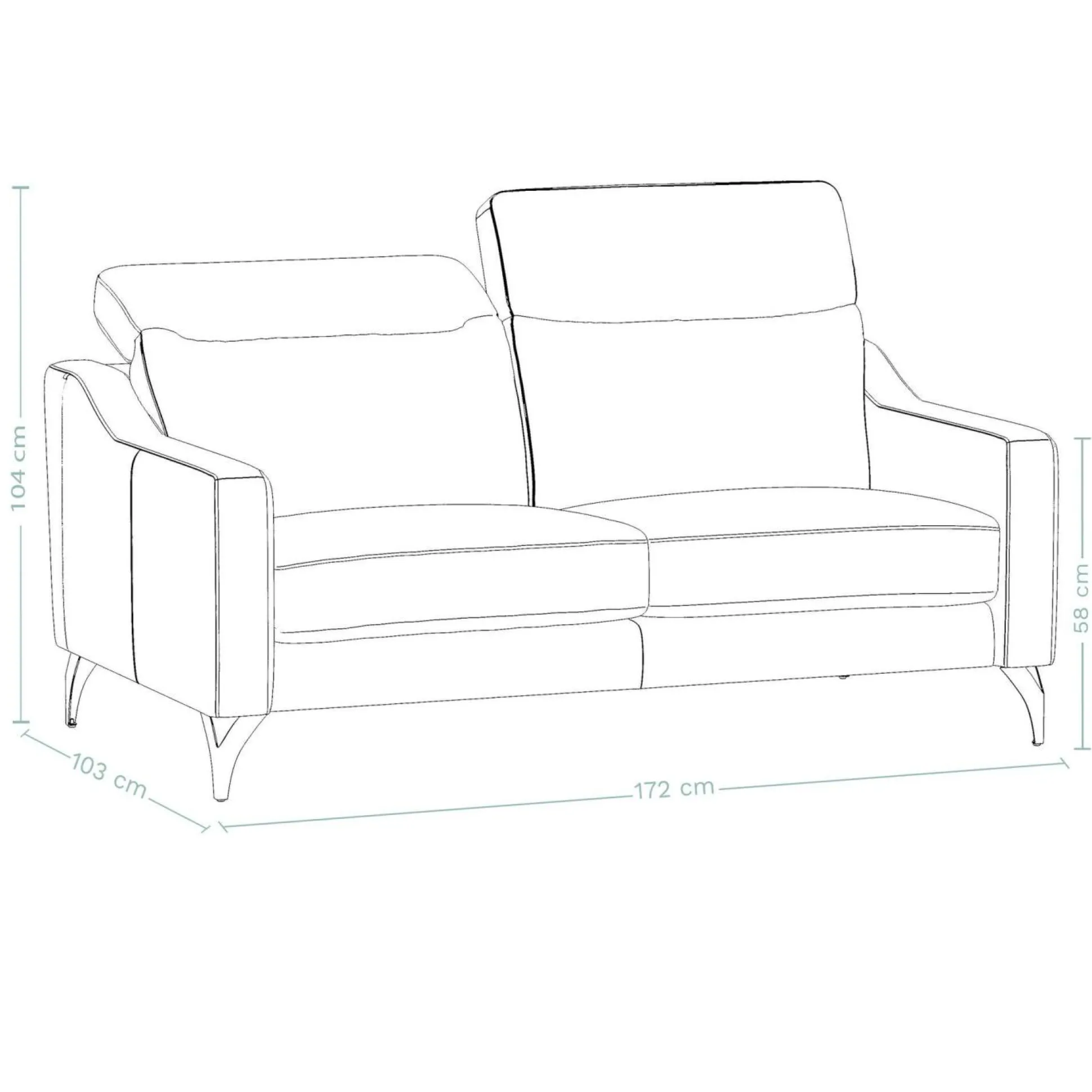 Canapé cuir têtières relevables Ben - Blanc - 3 places