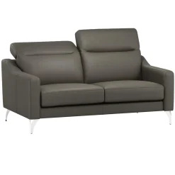 Canapé cuir têtières relevables Ben - Ardoise - 3 places