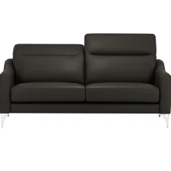 Canapé cuir têtières relevables Ben - Noir - Grand 3 places