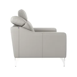 Canapé cuir têtières relevables Ben - Blanc - Grand 3 places