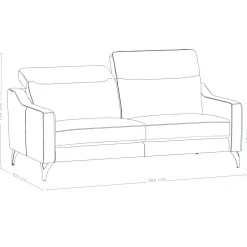 Canapé cuir têtières relevables Ben - Blanc - Grand 3 places