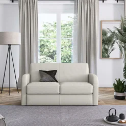 Canapé cuir têtières relevables Ben - Platine - 3 places