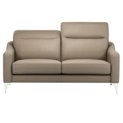 Canapé cuir têtières relevables Ben - Tourterelle - 3 places