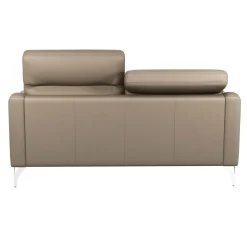 Canapé cuir têtières relevables Ben - Tourterelle - 3 places