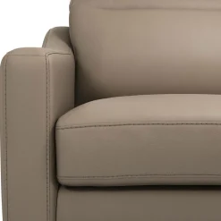 Canapé cuir têtières relevables Ben - Tourterelle - 3 places