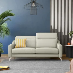 Canapé cuir têtières relevables Ben - Lune - Grand 3 places