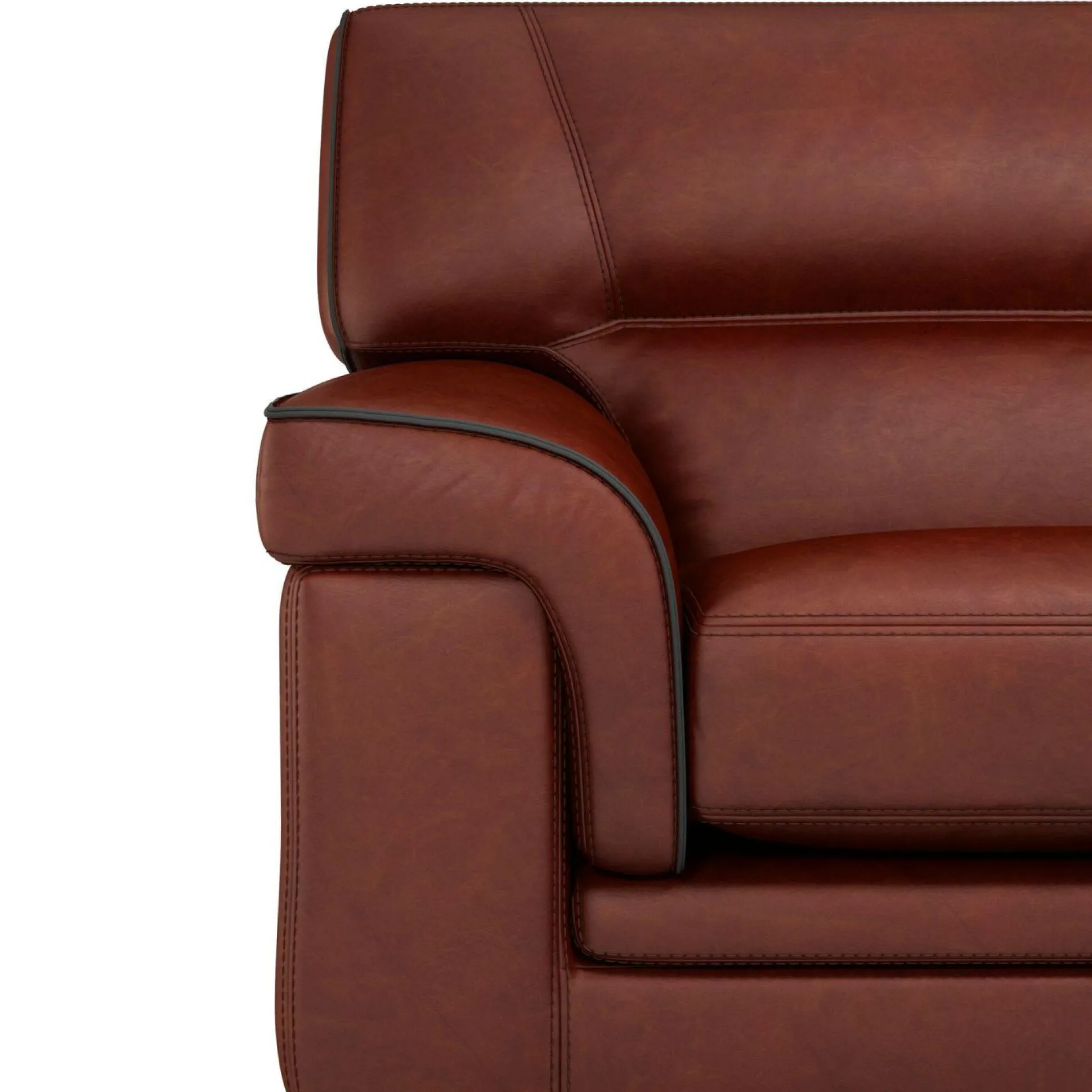 Canapé cuir Valentina - Brandy - 3 places