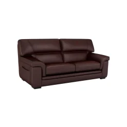 Canapé cuir Valentina - Marron Foncé - 3 places