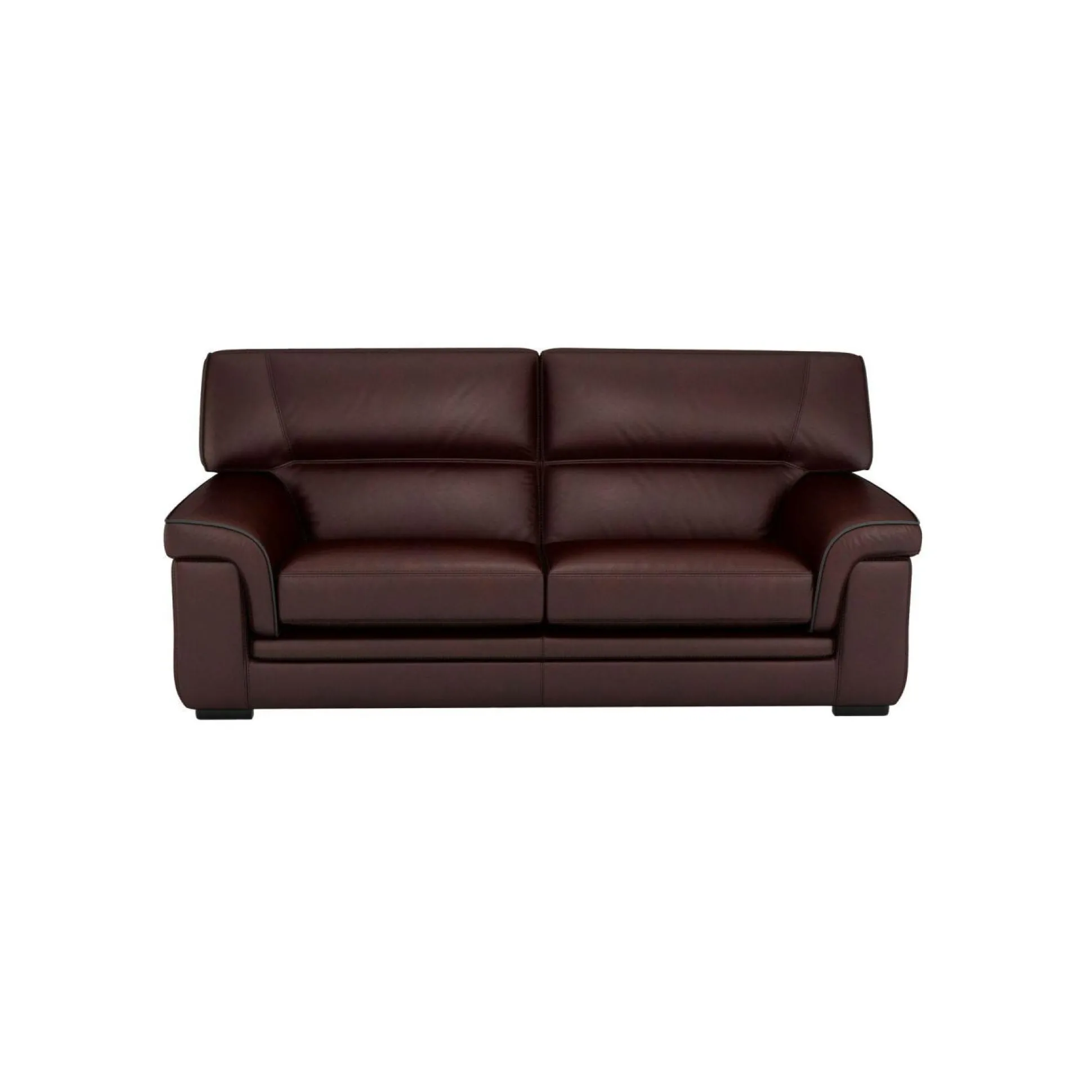 Canapé cuir Valentina - Marron Foncé - 3 places