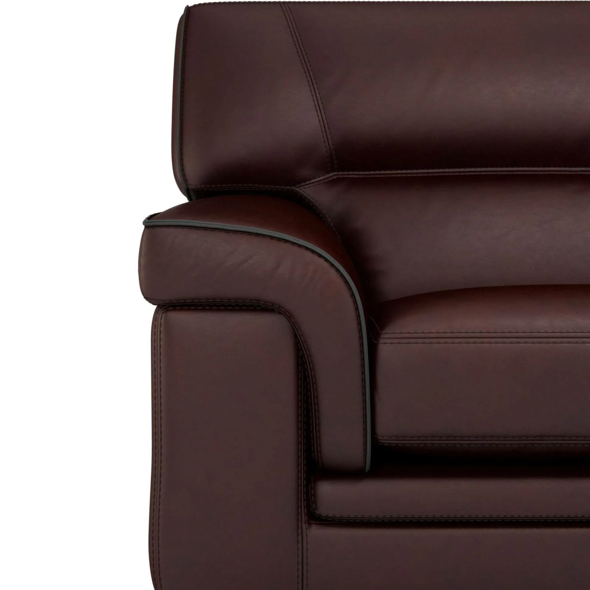 Canapé cuir Valentina - Marron Foncé - 3 places