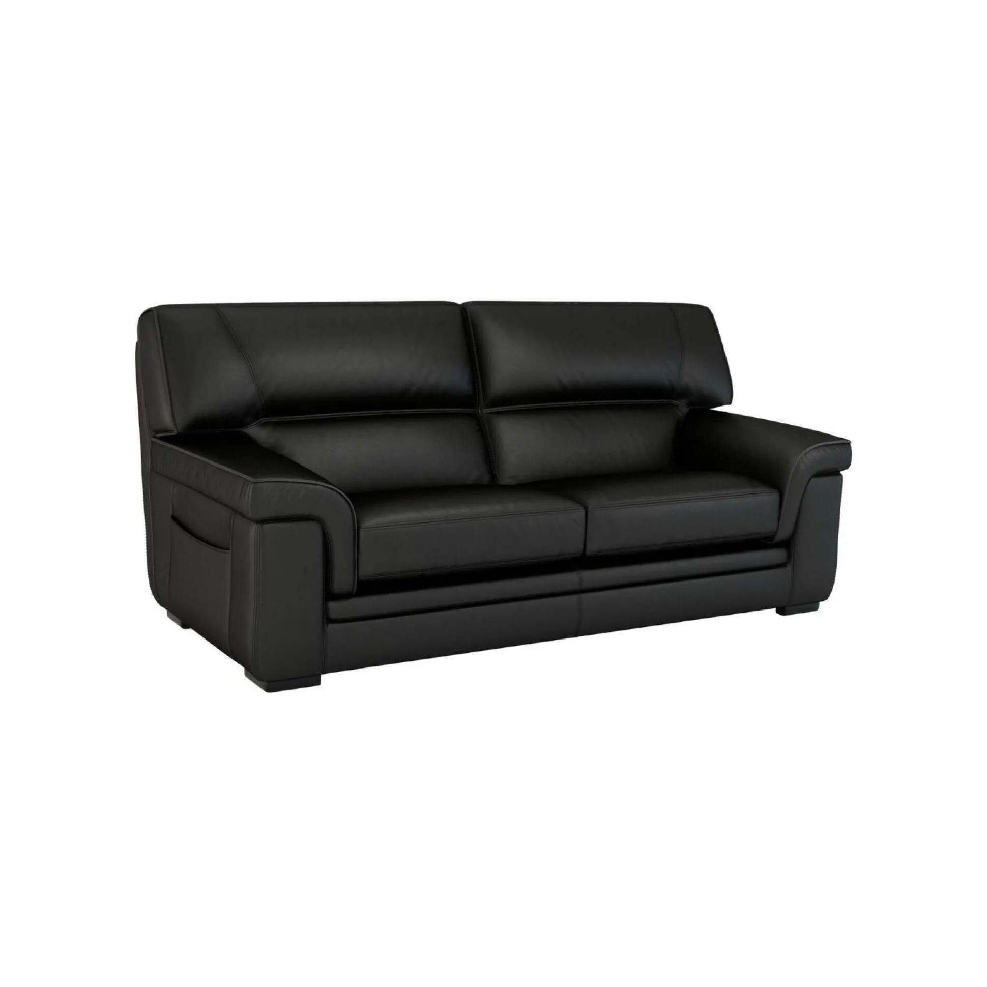 Canapé cuir Valentina - Noir - 3 places