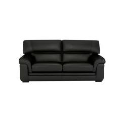 Canapé cuir Valentina - Noir - 3 places