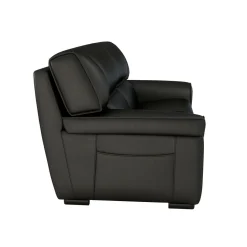 Canapé cuir Valentina - Noir - 3 places