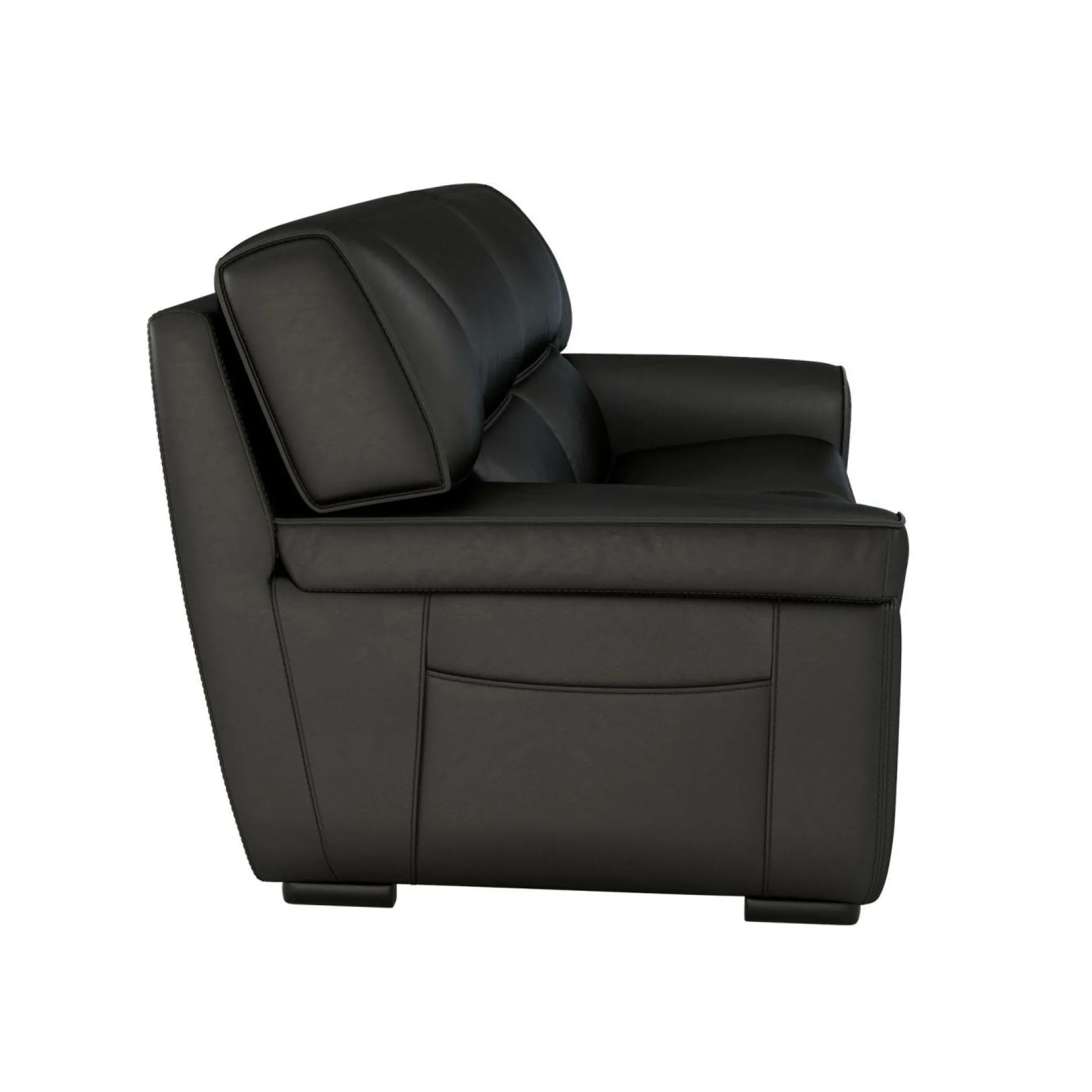 Canapé cuir Valentina - Noir - 3 places