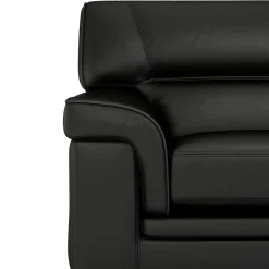 Canapé cuir Valentina - Noir - 3 places