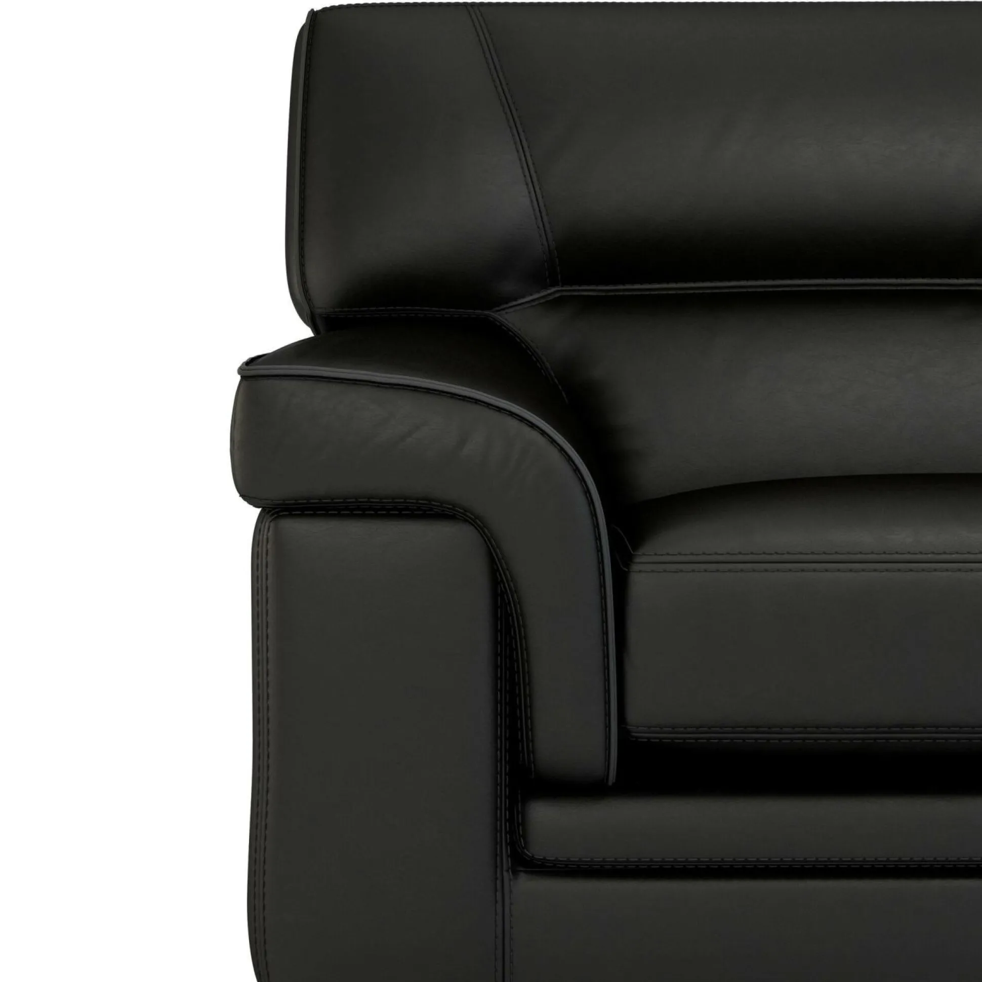 Canapé cuir Valentina - Noir - 3 places