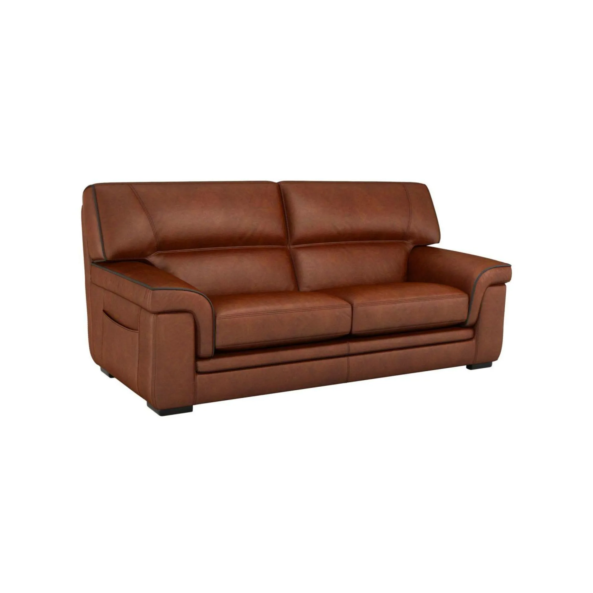 Canapé cuir Valentina - Whisky - 3 places