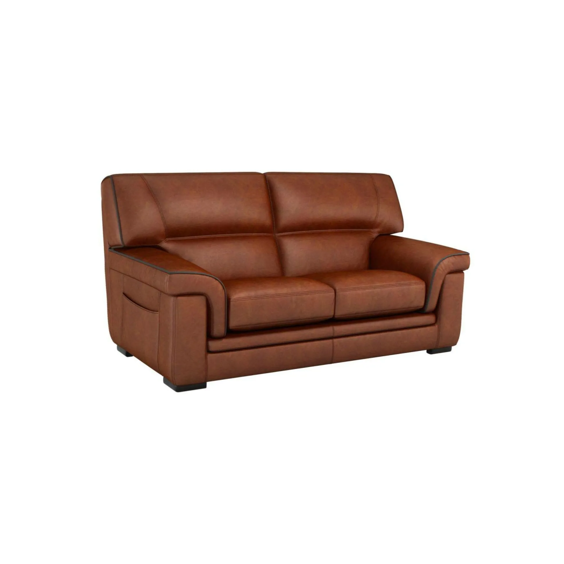 Canapé cuir Valentina - Whisky - 2 places