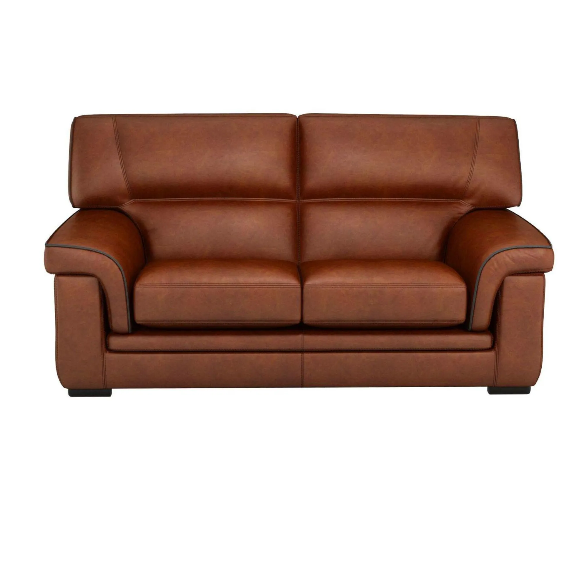 Canapé cuir Valentina - Whisky - 2 places