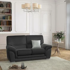 Canapé cuir Vittoria - Anthracite - 2 places
