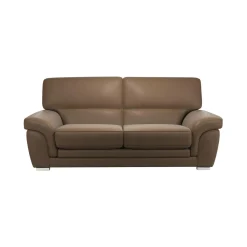 Canapé cuir Vittoria - Biscuit - 3 places