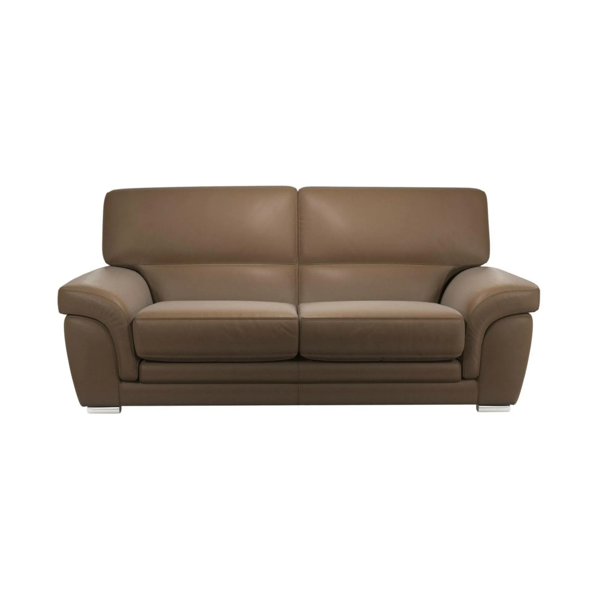 Canapé cuir Vittoria - Biscuit - 3 places