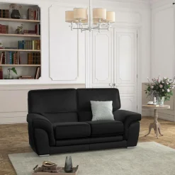 Canapé cuir Vittoria - Noir - 2 places