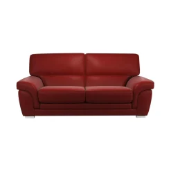 Canapé cuir Vittoria - Rouge - 3 places