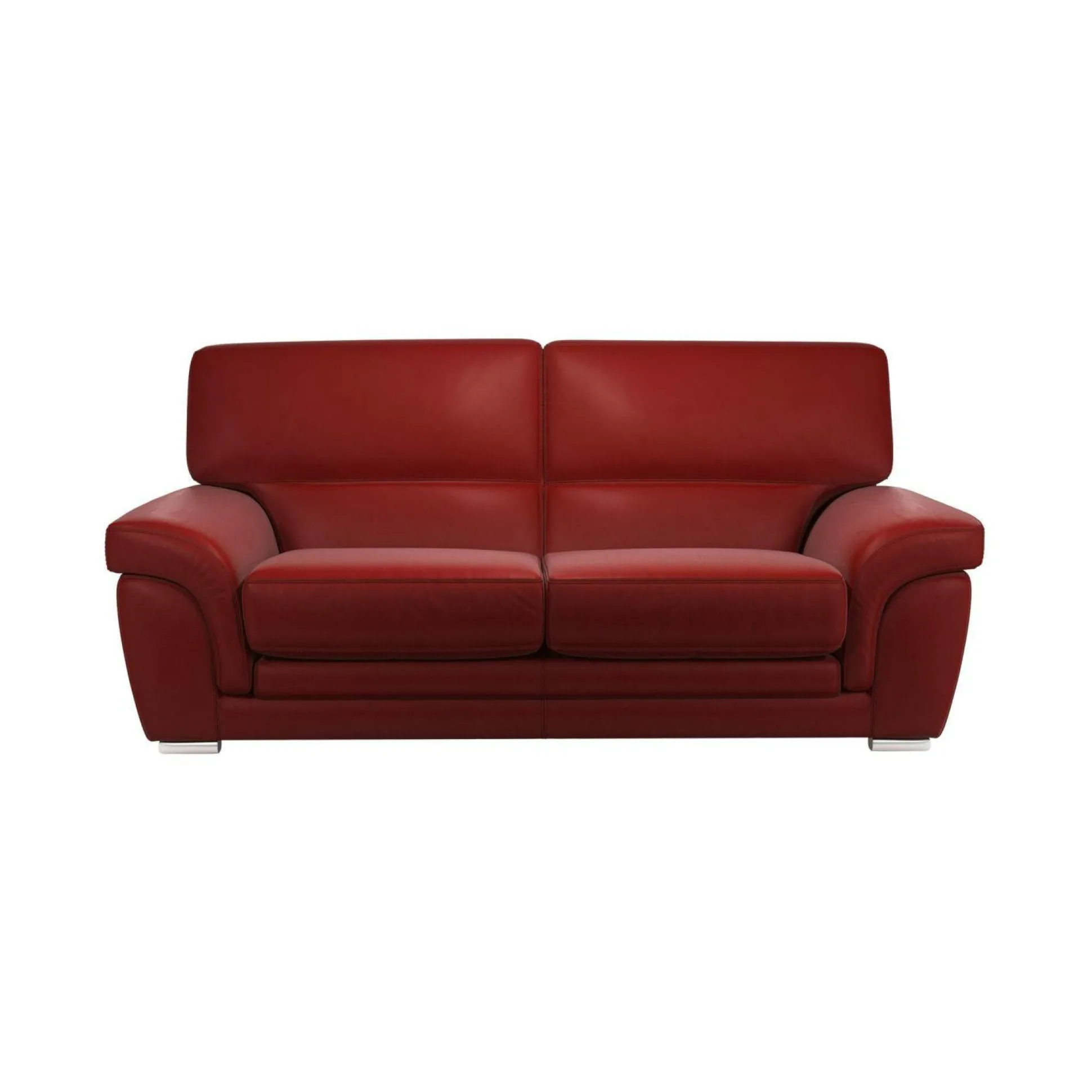 Canapé cuir Vittoria - Rouge - 3 places