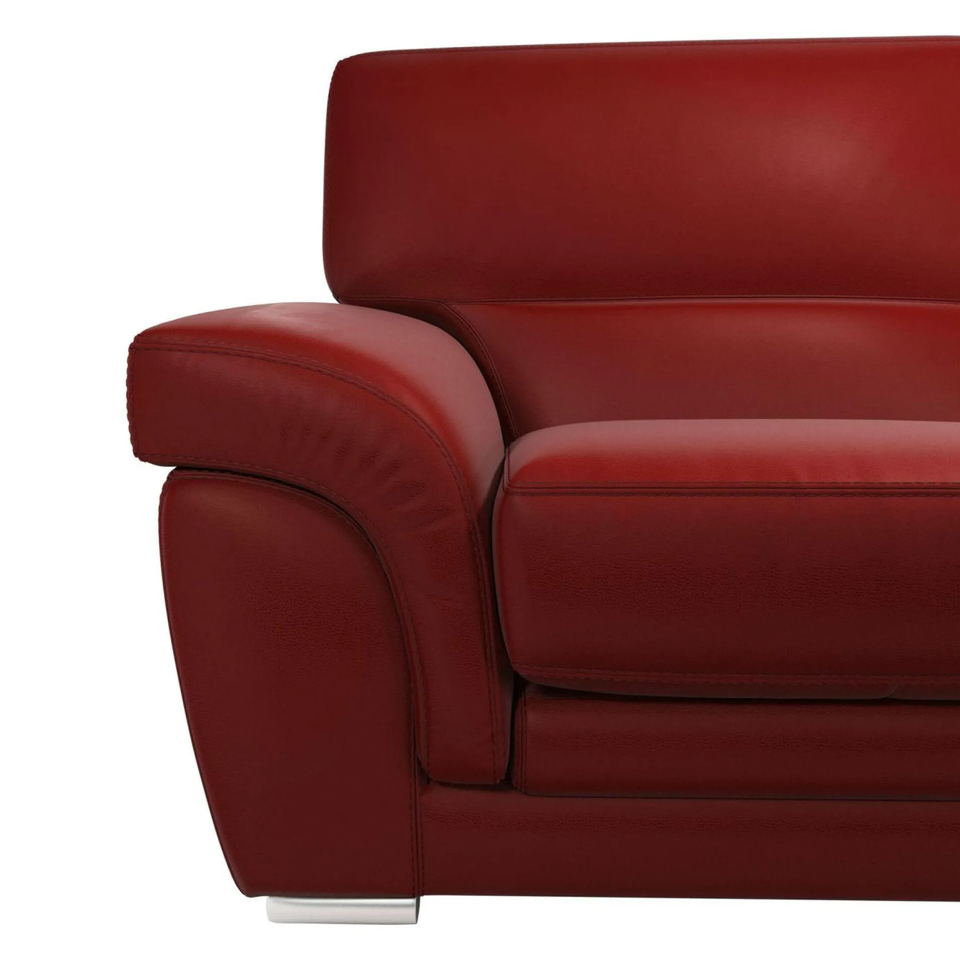 Canapé cuir Vittoria - Rouge - 3 places