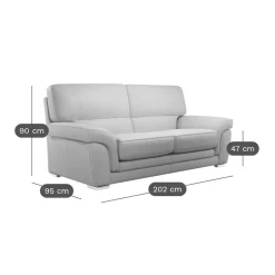 Canapé cuir Vittoria - Rouge - 3 places