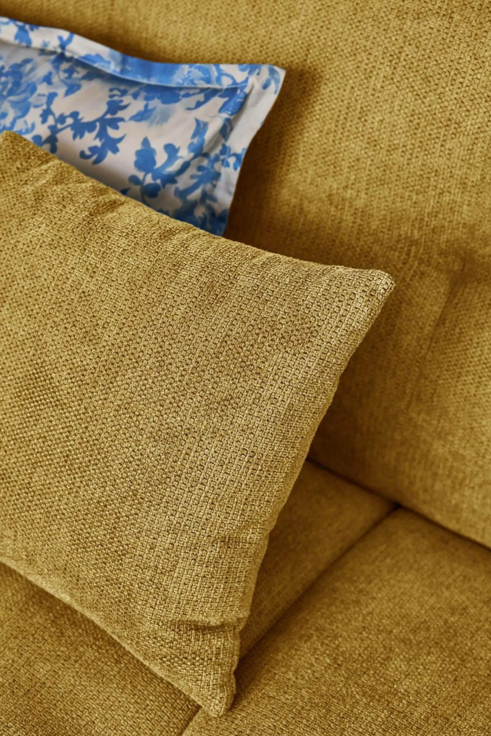 Canapé d'angle modulable tissu Benny - Moutarde