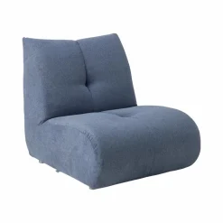 Canapé d'angle modulable tissu avec pouf Benny - Bleu