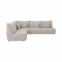 Canapé d'angle modulable tissu Benny - Naturel