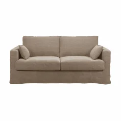 Canapé lin déhoussable Martigues - Naturel - 4 places