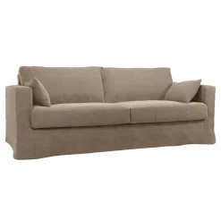 Canapé lin déhoussable Martigues - Naturel - 3 places