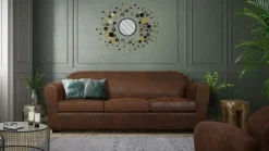 Canapé microfibre aspect cuir vieilli Owen - 2 places