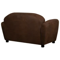 Canapé microfibre aspect cuir vieilli Owen - 2 places