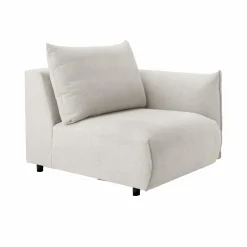 Canapé panoramique tissu Solal - Beige - Méridienne droite