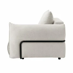 Canapé panoramique tissu Solal - Beige - Méridienne droite