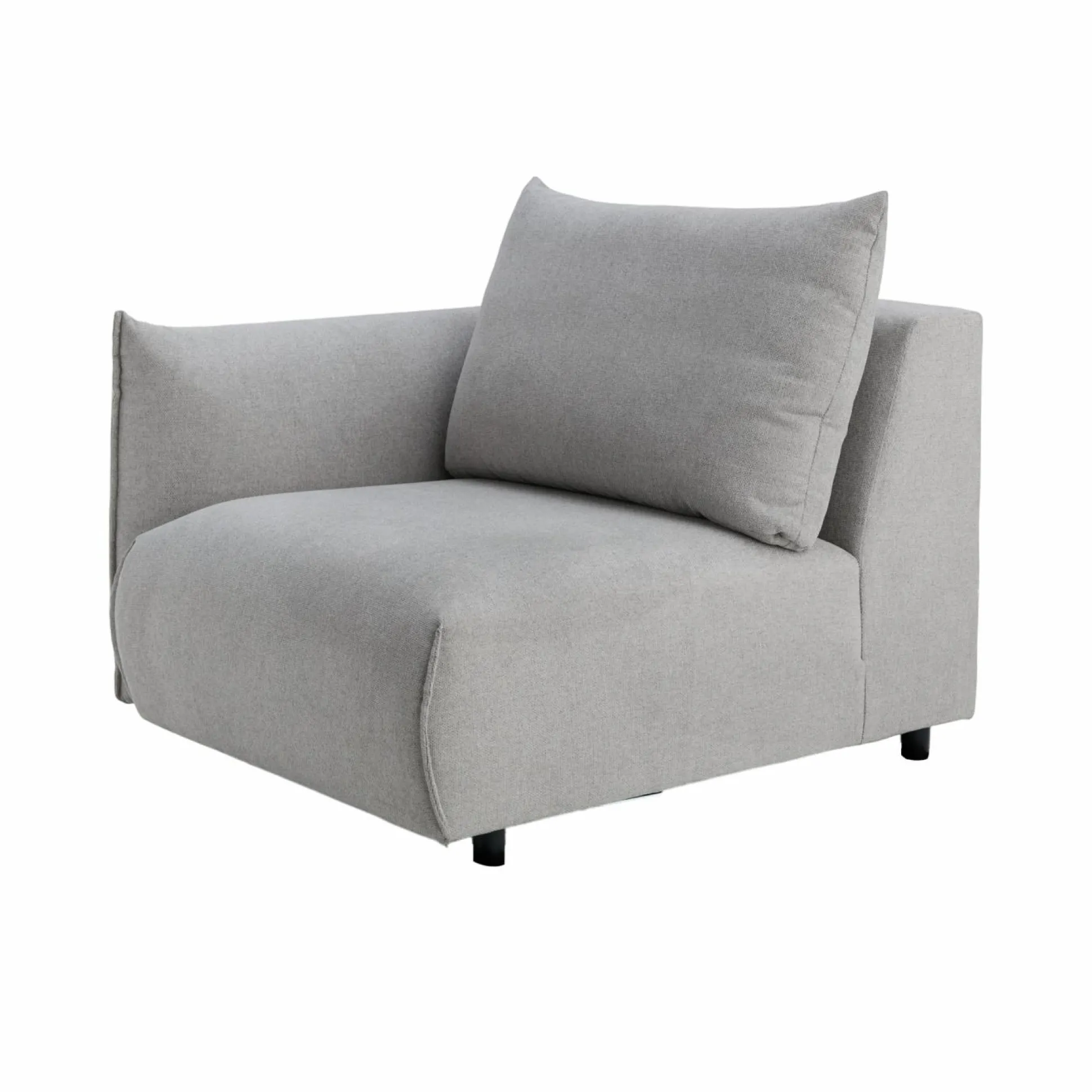 Canapé panoramique tissu Solal - Gris - Méridienne gauche