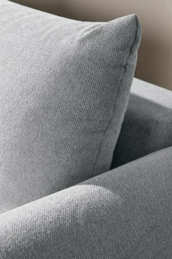 Canapé panoramique tissu Solal - Gris - Méridienne gauche