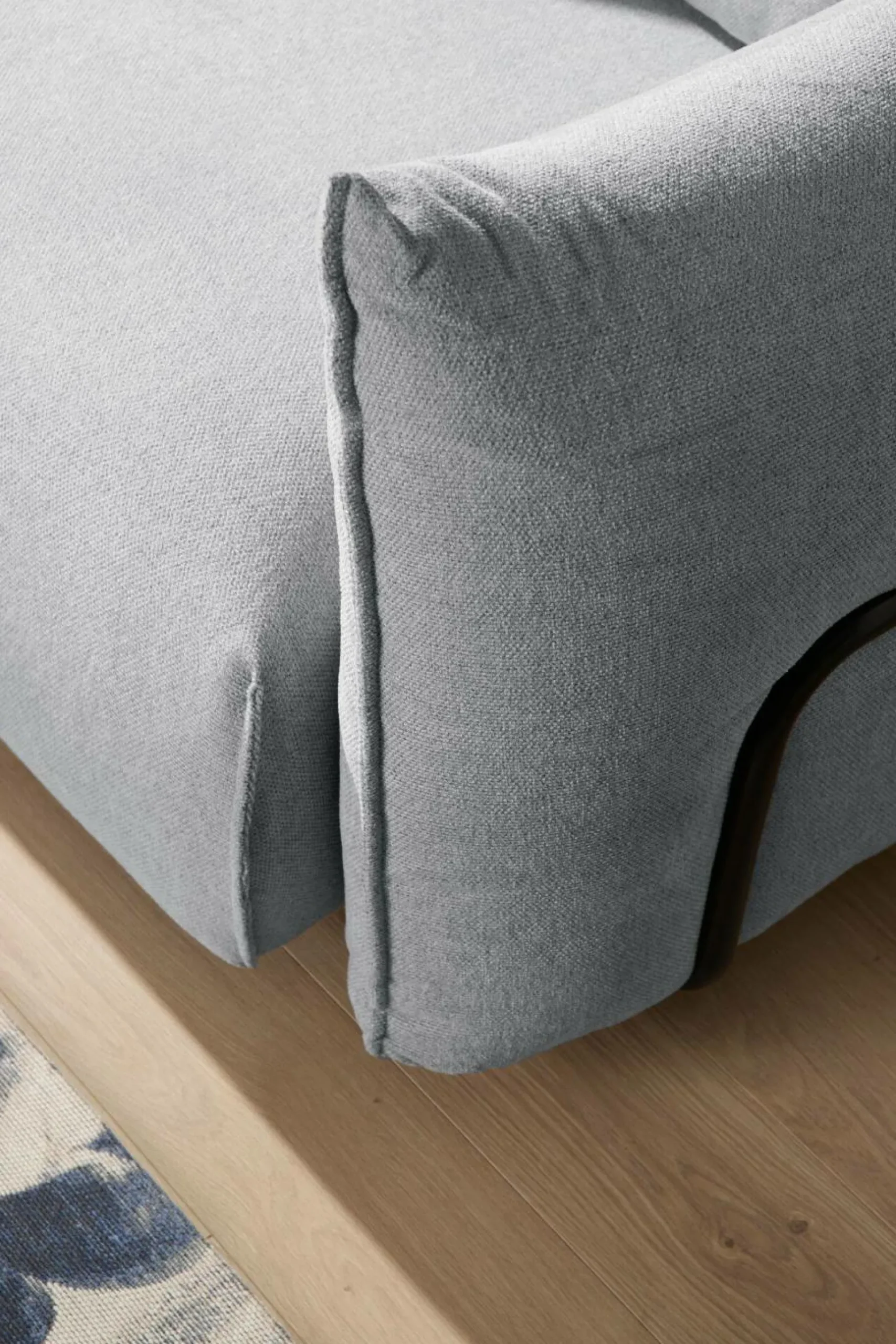 Canapé panoramique tissu Solal - Gris - Méridienne gauche